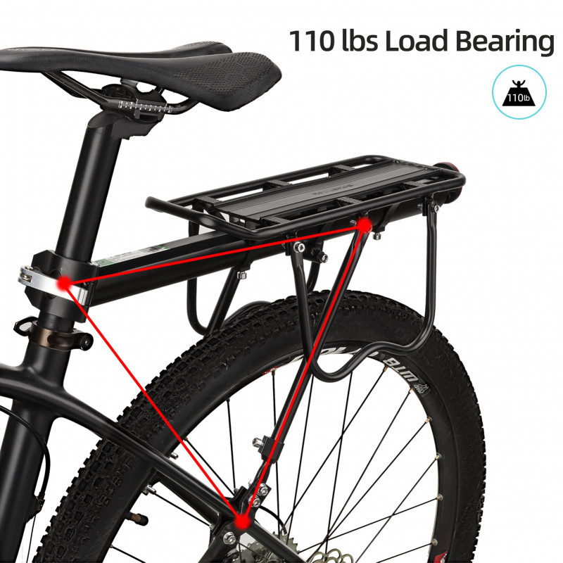 Mountain Bike Rear Pannier Carrier Cargo Rack with Quick Release